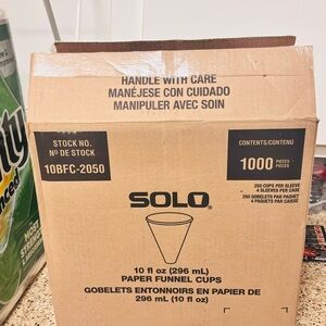 Solo 10 oz Paper Funnel Cups - 1000 Pack